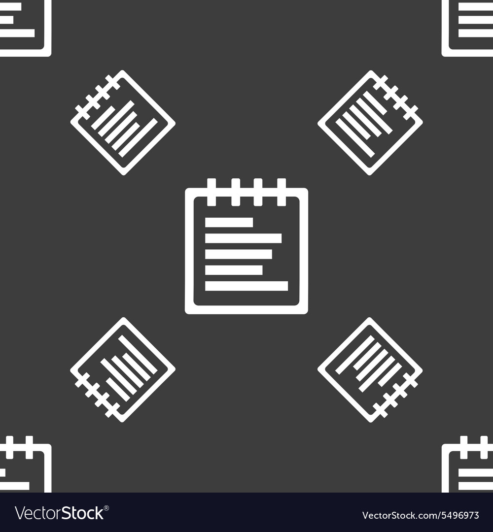 Notepad Symbol Zeichen nahtlose Muster auf einer grau