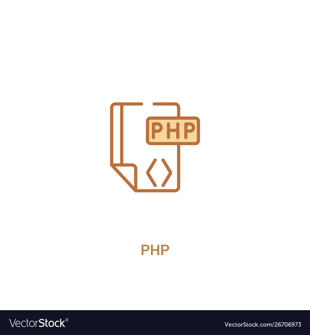 Php concept 2 colored icon simple line element vector image Php concept 2 colored icon simple line element