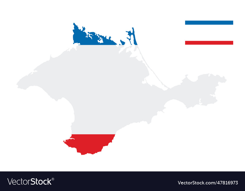 Republic of crimea map and flag silhouette