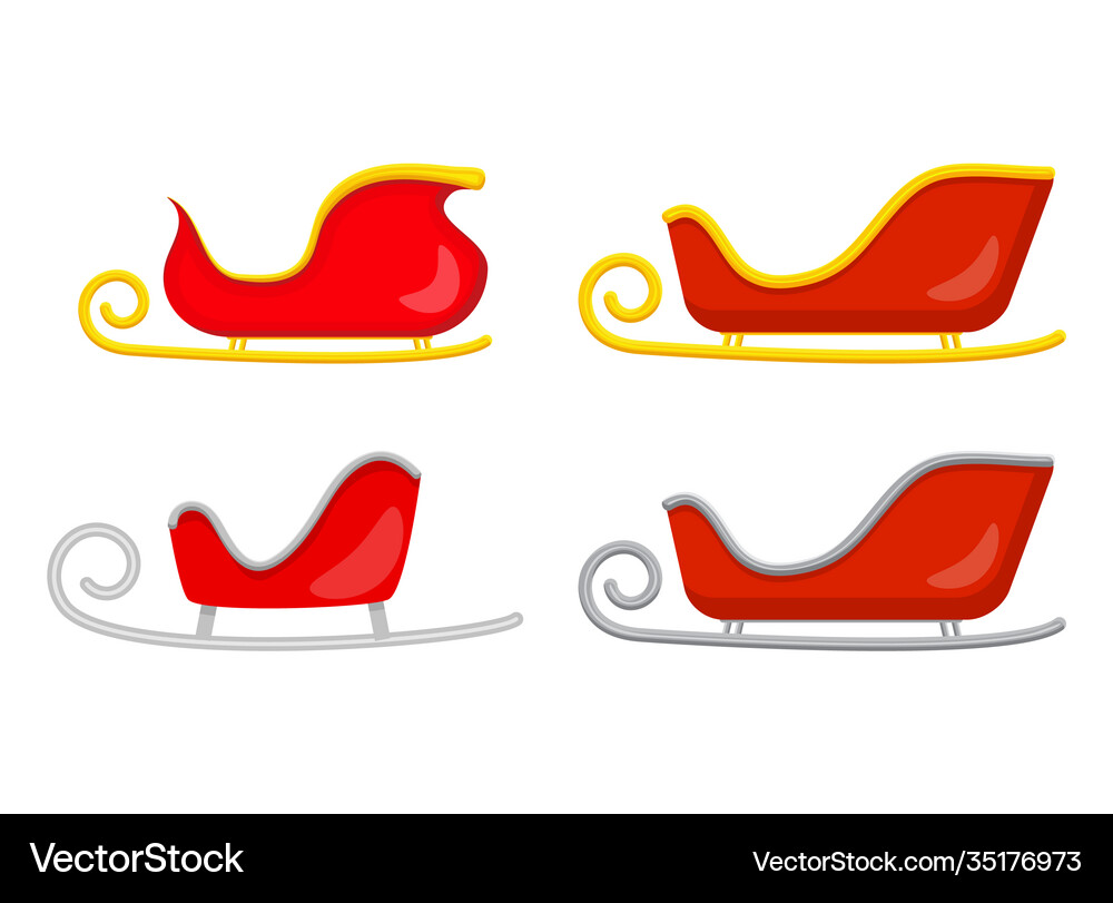 Santa sledge set sleigh claus christmas Royalty Free Vector