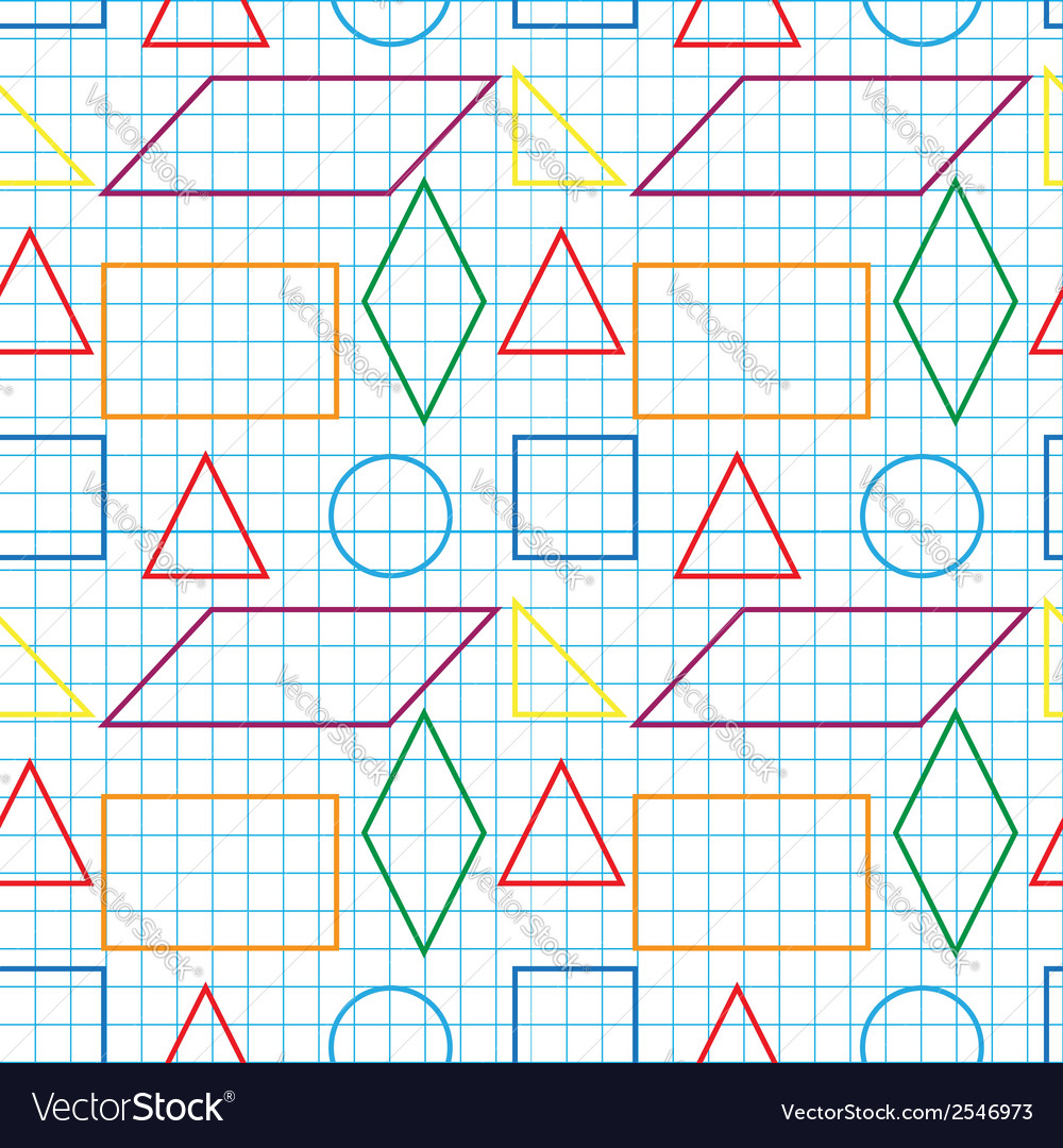 Seamless pattern with outlines of geomertical
