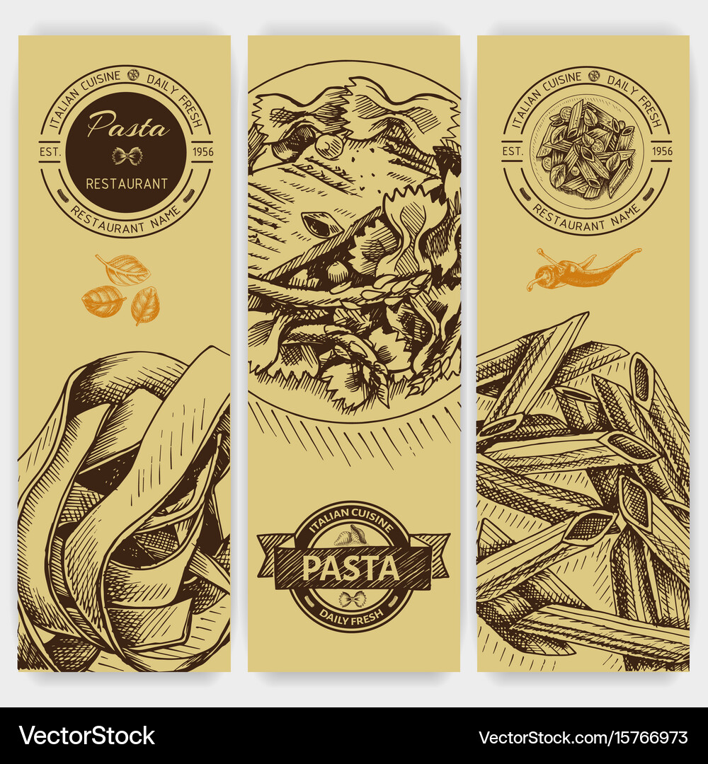 Sketch Pasta Card Menu Royalty Free Vector Image
