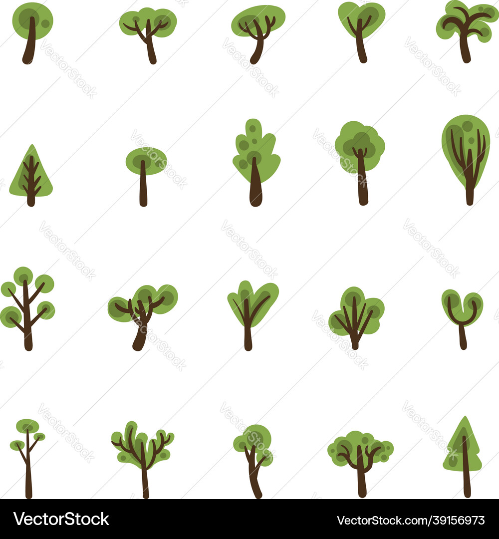 Types of trees icon on white background Royalty Free Vector