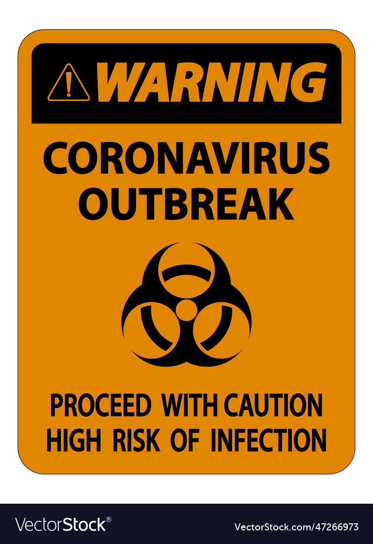 Warning coronavirus outbreak sign isolate