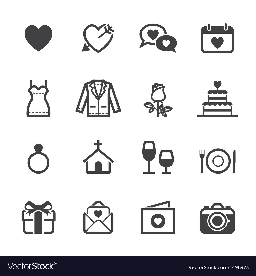 Download Wedding Icons and Love Icons Royalty Free Vector Image