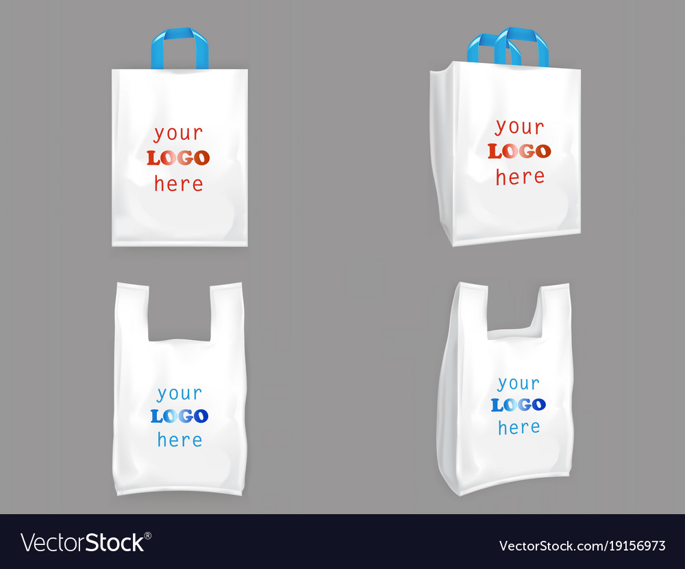 White plastic shopping bags Royalty Free Vector Image