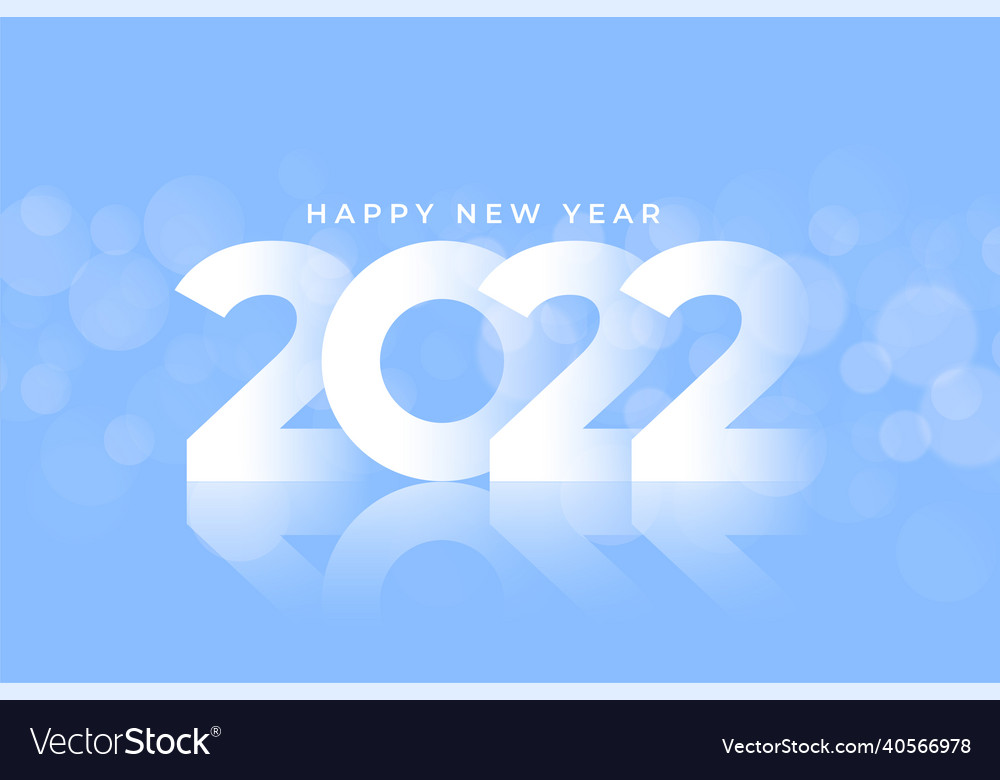 2022 elegant reflective text for happy new year Vector Image