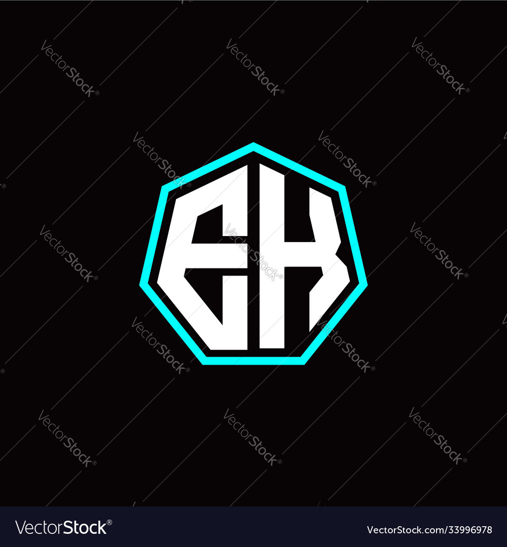 E k initials modern polygon logo template