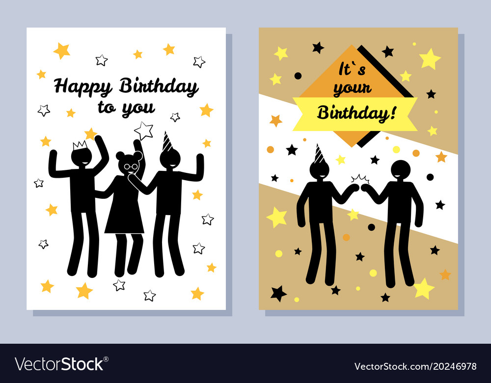 Happy birthday to you two color festive banners