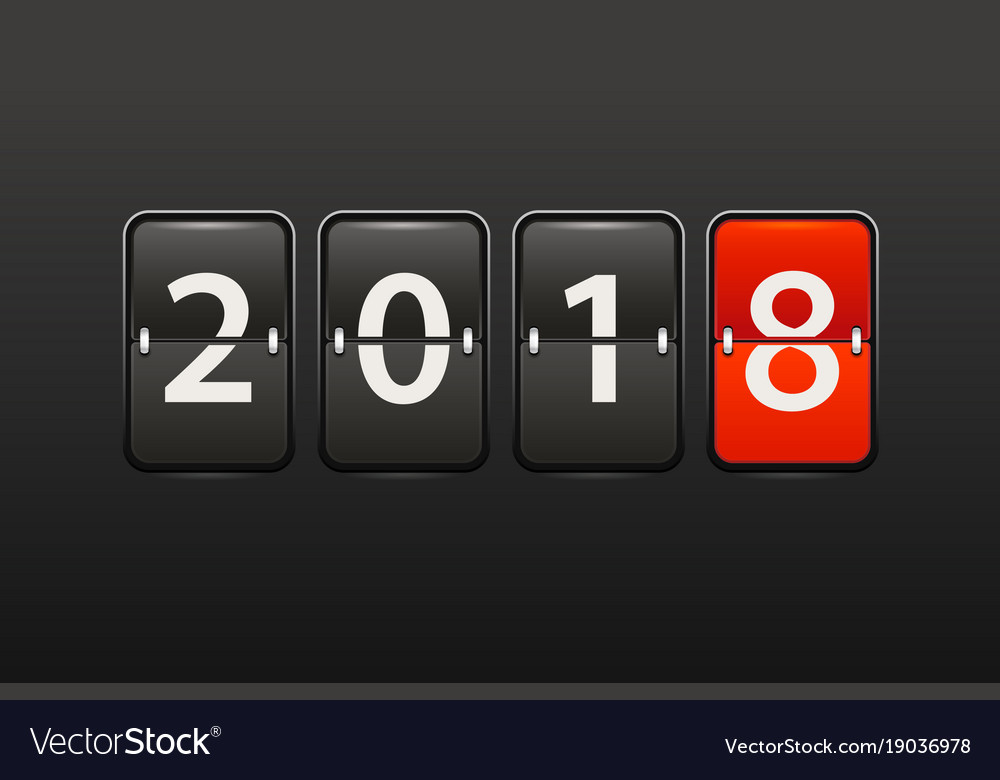 Happy new 2018 counter Royalty Free Vector Image