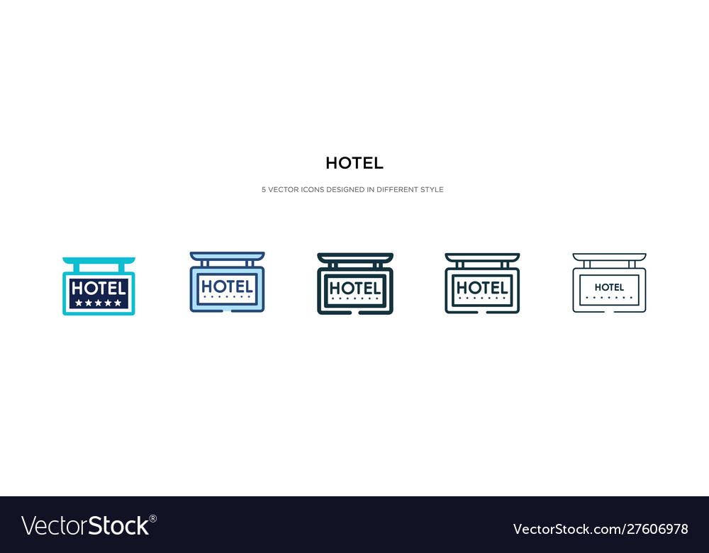 Hotel-Ikone in verschiedenen Stil zweifarbig