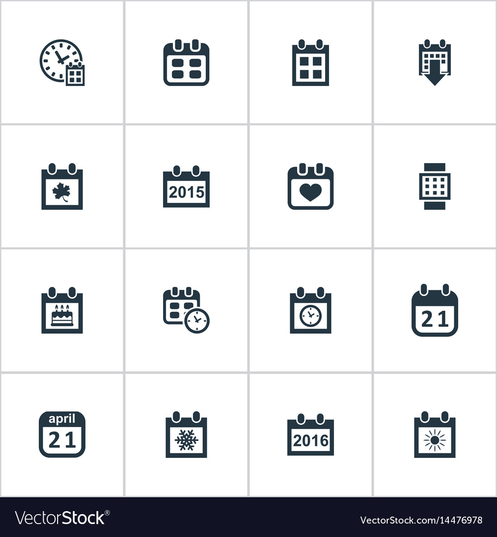Set of simple date icons