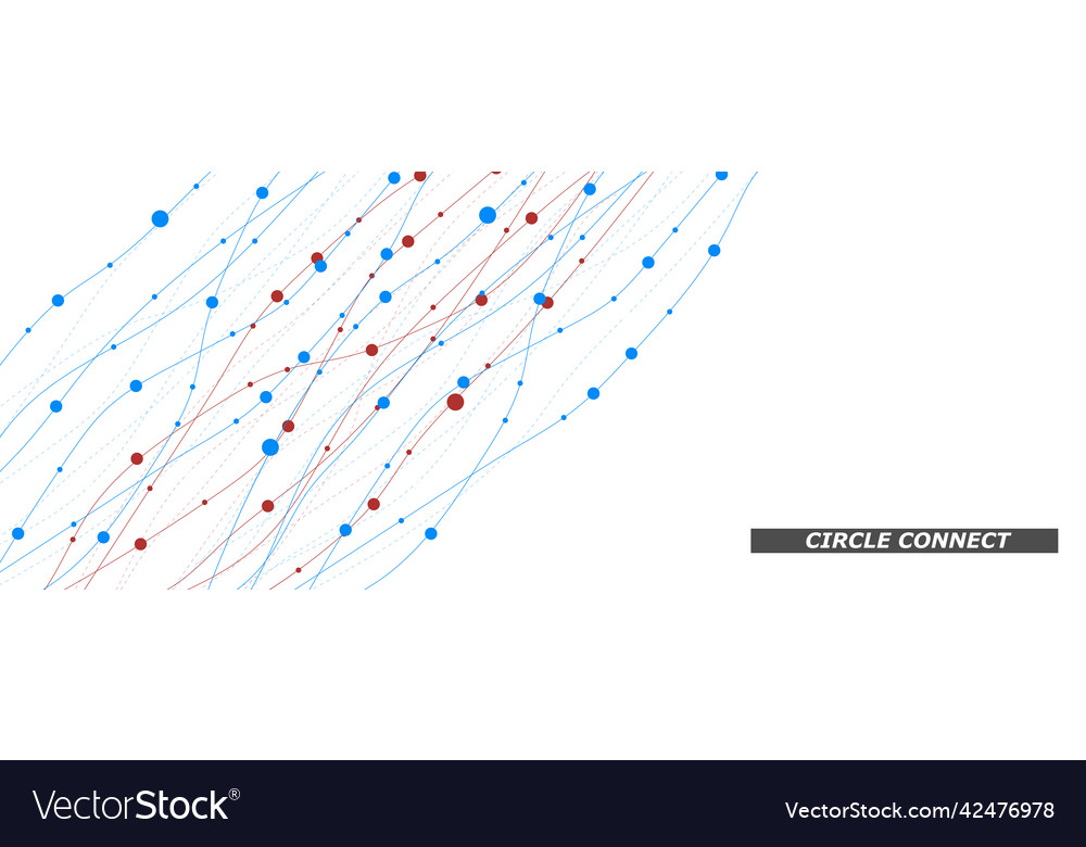 Smooth wavy lines with dots horizontal vector image Smooth wavy lines with dots horizontal