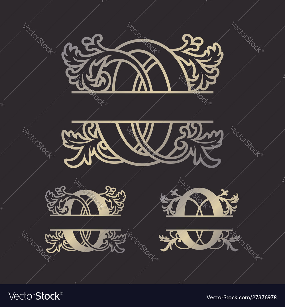 Split letters monogram font alphabet