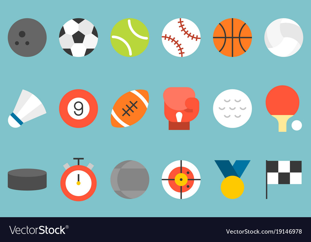 Sports Icon Set - Flat Design