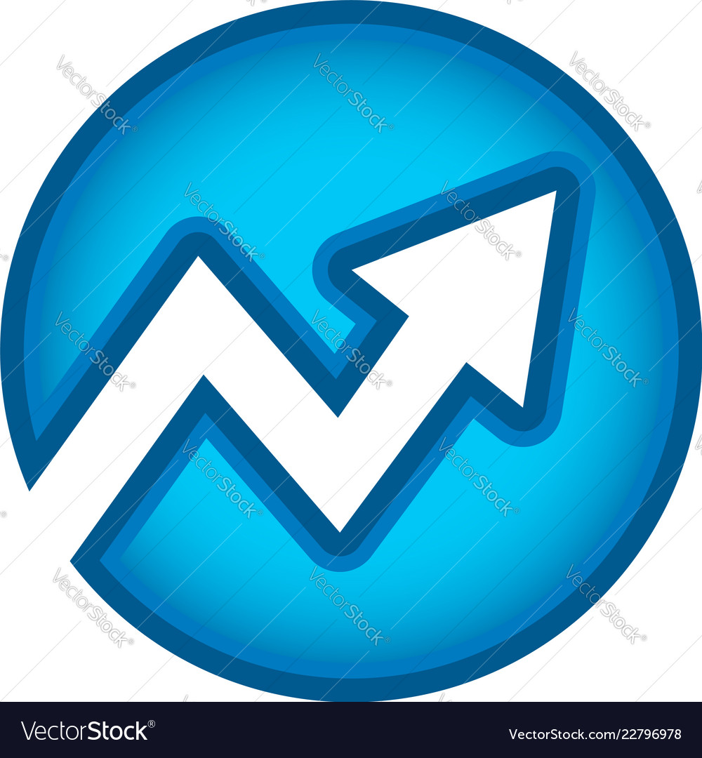 Stylish arrow icon pointing up vector image Stylish arrow icon pointing up