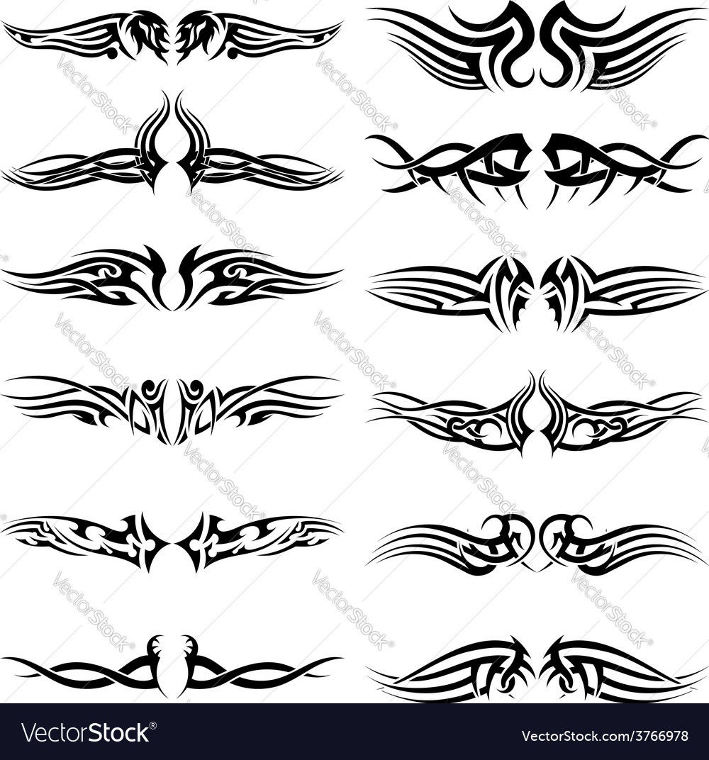 Tribal tattoos set Royalty Free Vector Image - VectorStock