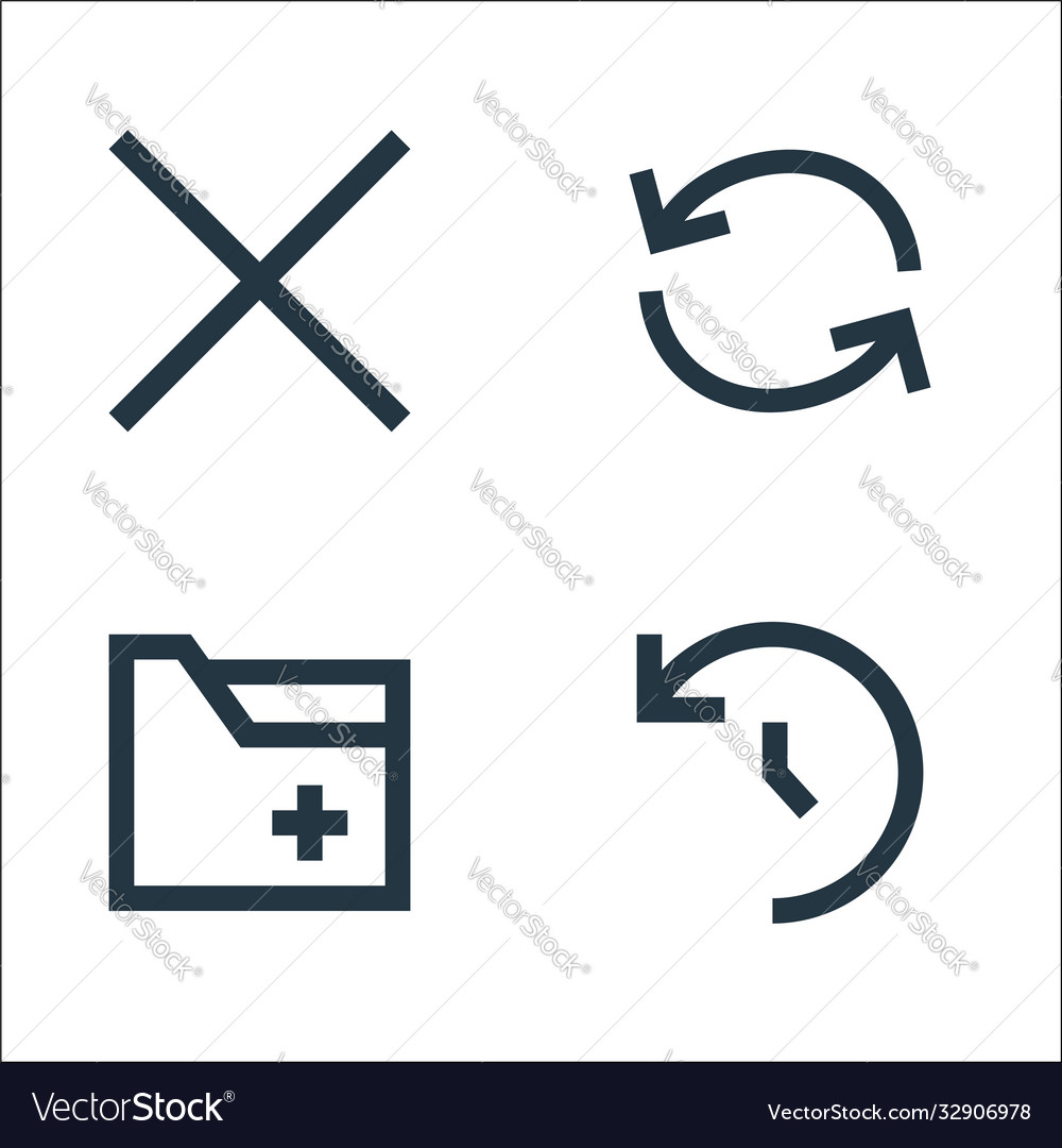 User interface line icons linear set quality vector image User interface line icons linear set quality