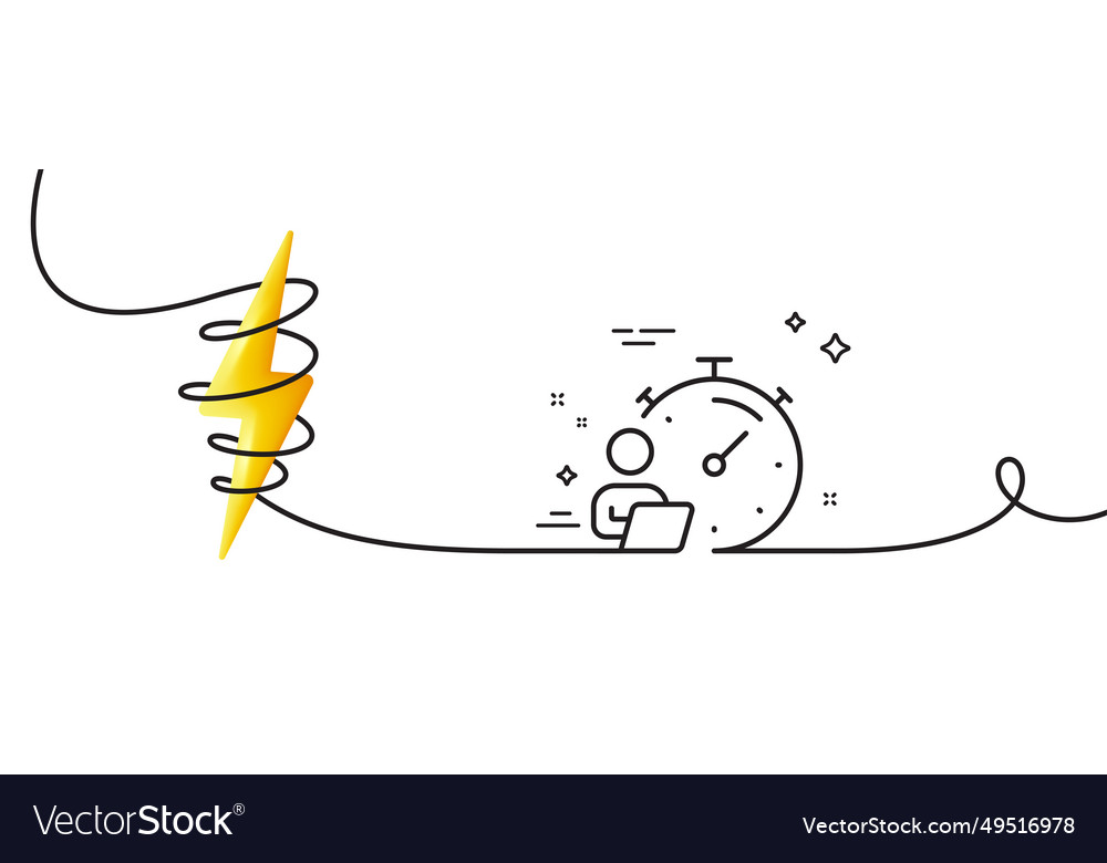 Work timer line icon task stopwatch time sign vector image Work timer line icon task stopwatch time sign