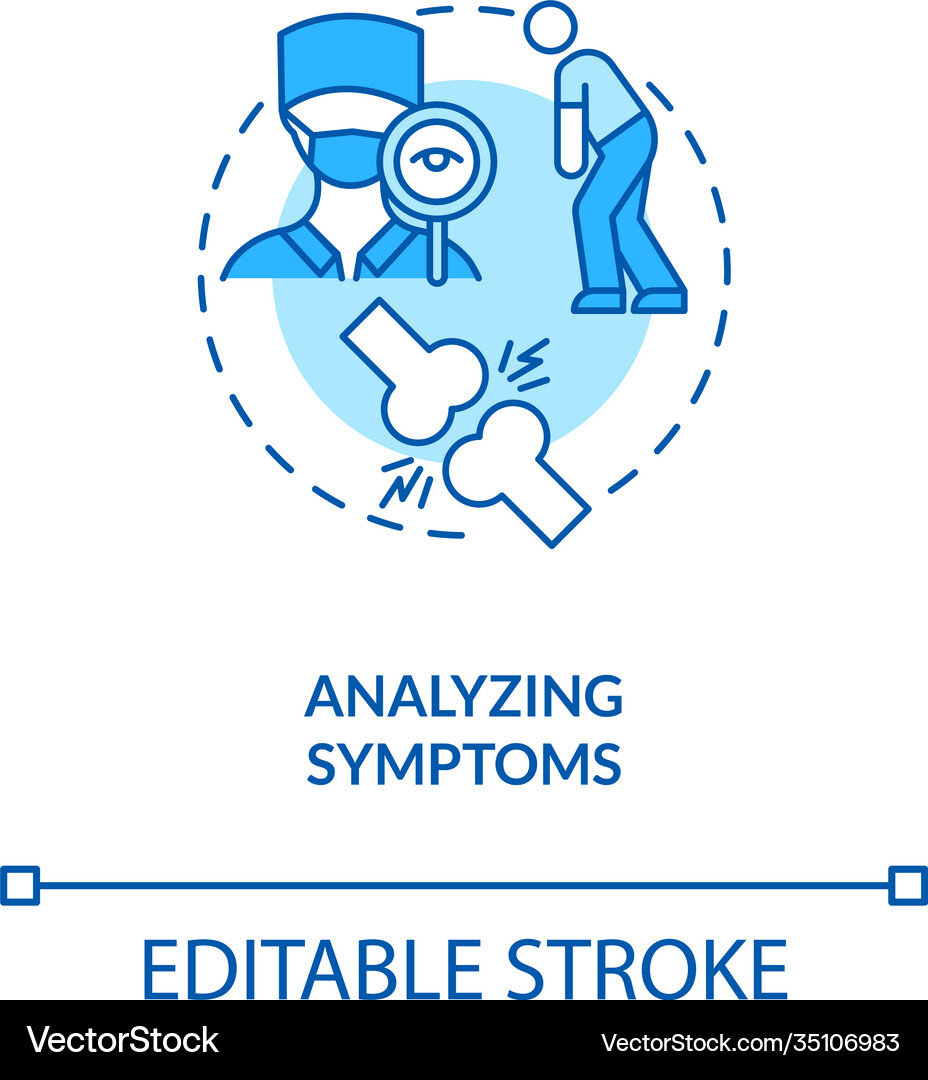 Analyzing symptoms concept icon Royalty Free Vector Image