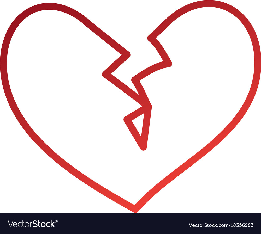 Broken heart icon divorce end of love symbol