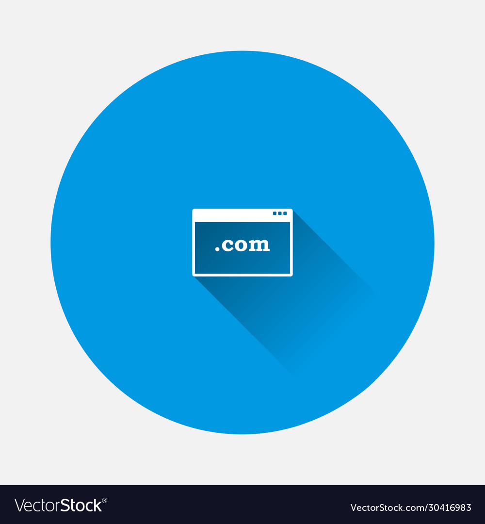 Browser window icon on blue background flat image vector image Browser window icon on blue background flat image