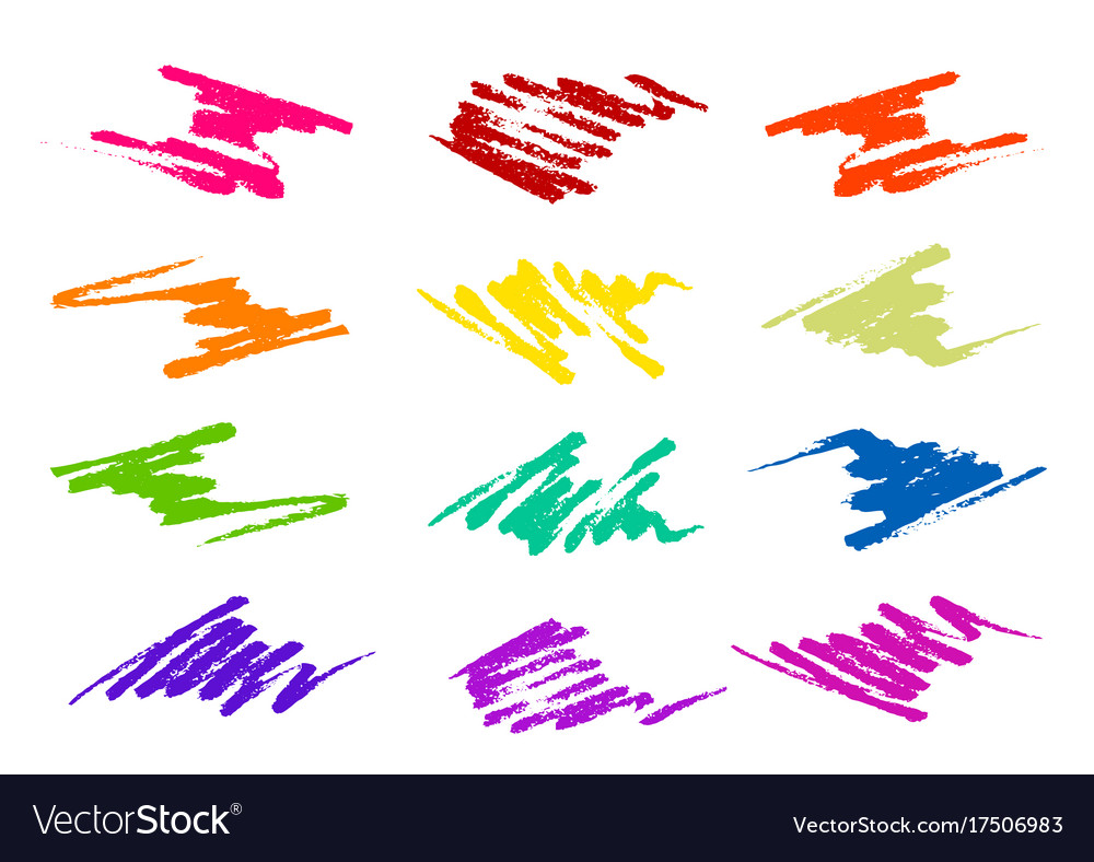 Brush strokes in different shapes and colors Vector Image