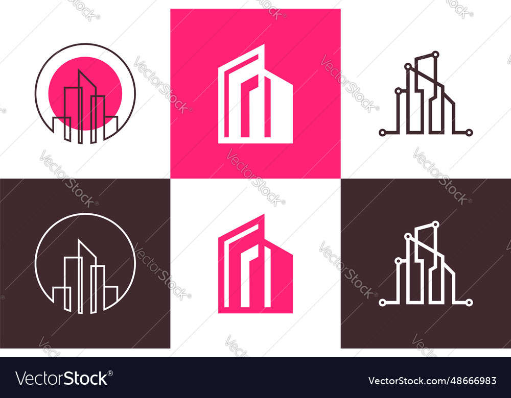Building logo design element with creative vector image Building logo design element with creative