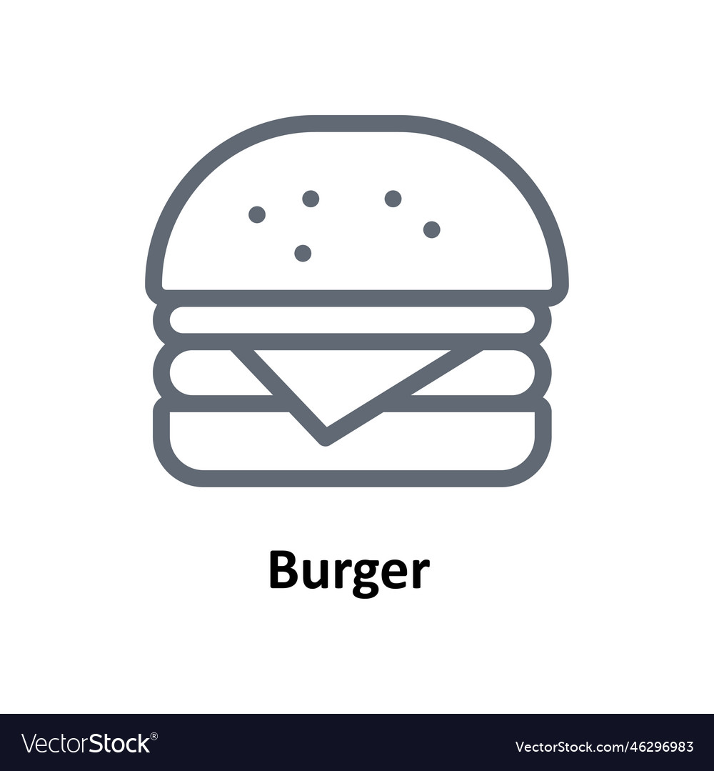 Burger outline icons simple stock illu