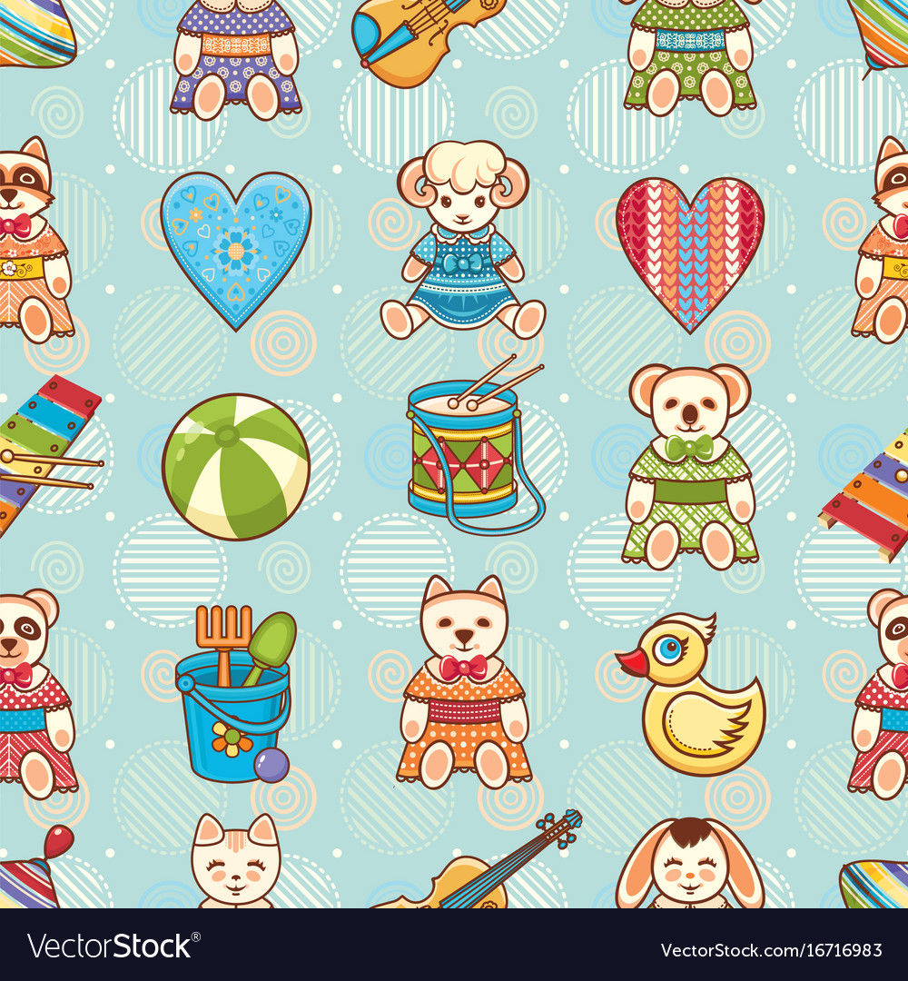 Child toy seamless pattern design element