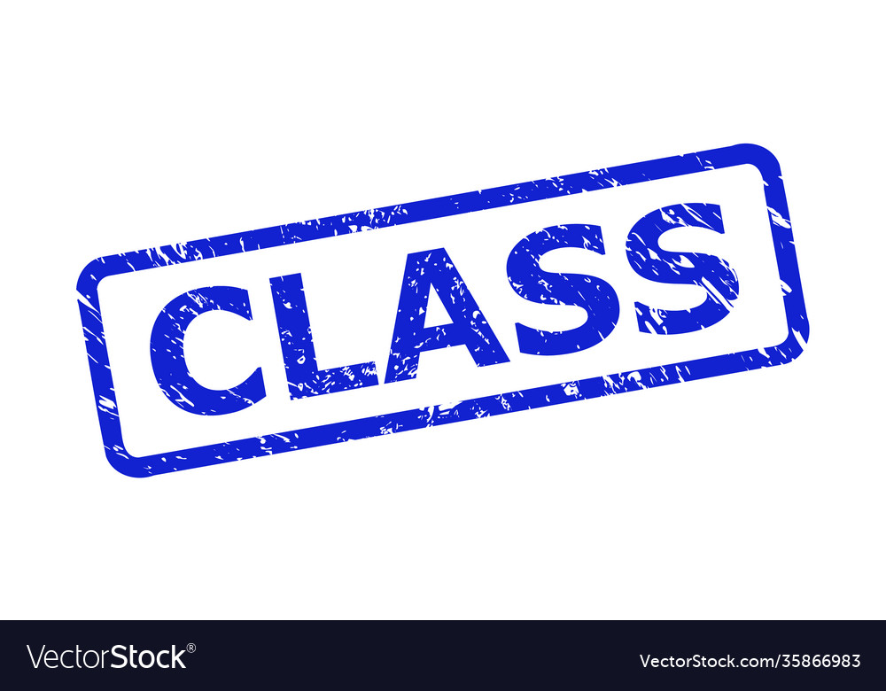 Class stamp with rubber texture and rounded