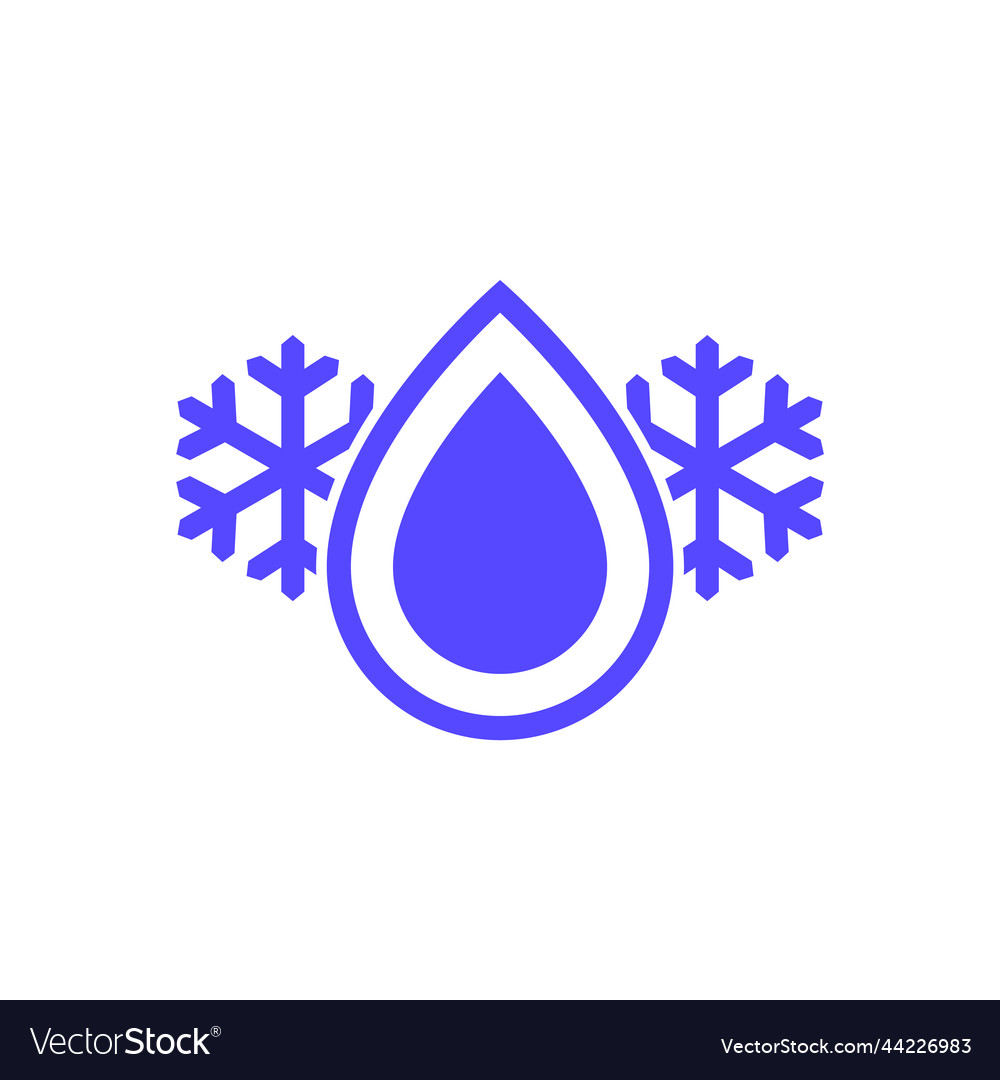 Coolant Drop with Snowflake Icon
