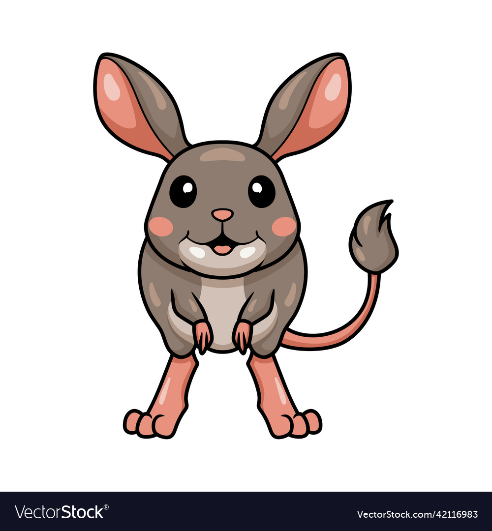 Cute little jerboa cartoon character Royalty Free Vector