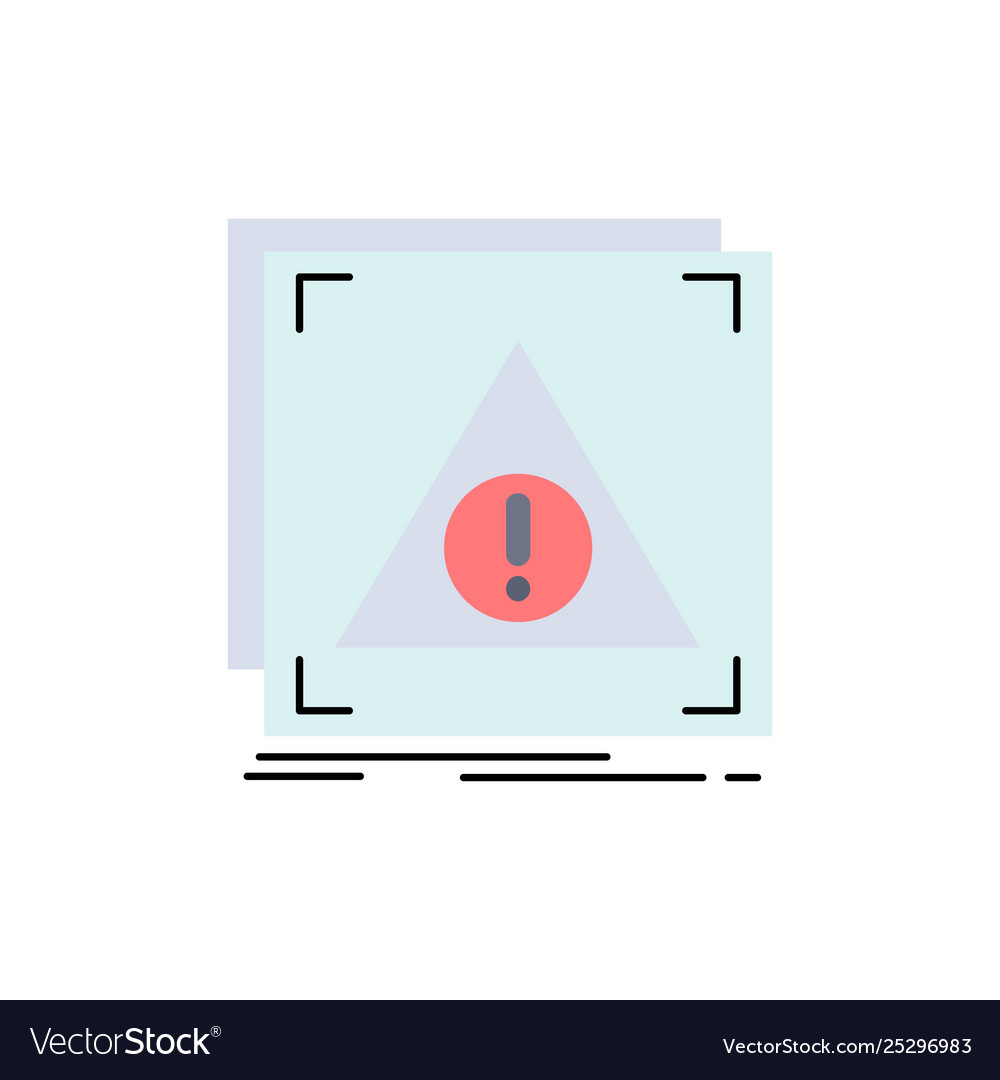 Error application denied server alert flat color Vector Image Error application denied server alert flat color