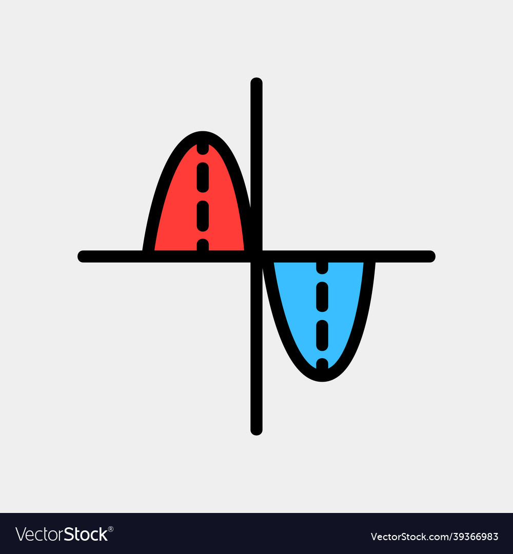 Fluctuation icon in filled line style for any