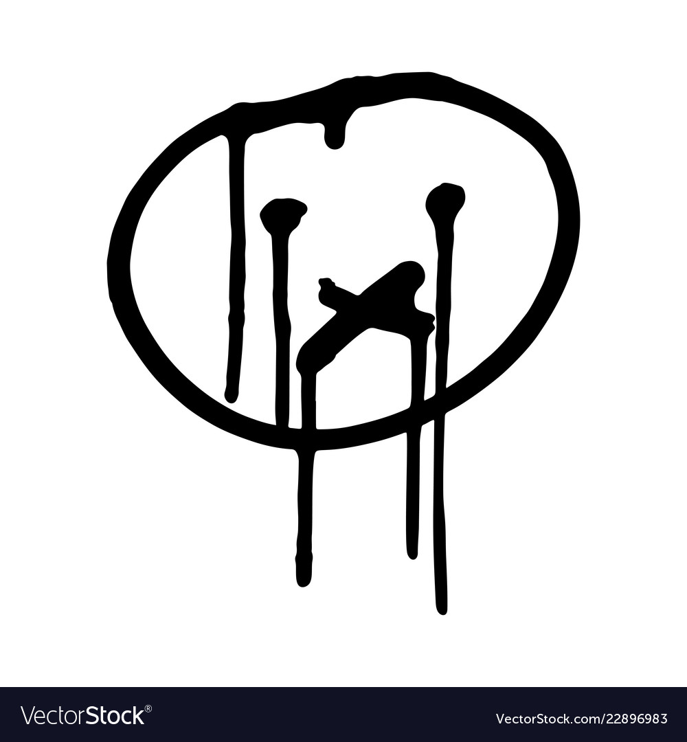 Graffiti grunge emoji with black ond white colour Vector Image