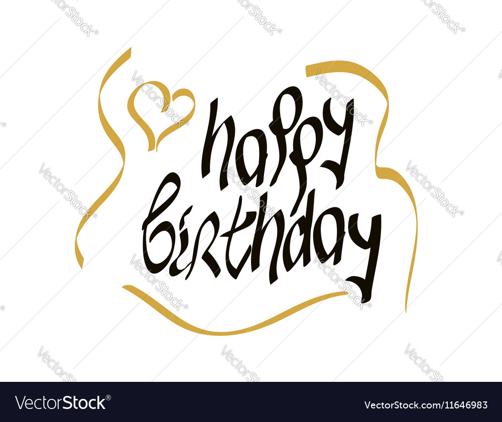 Happy birthday script lettering Royalty Free Vector Image