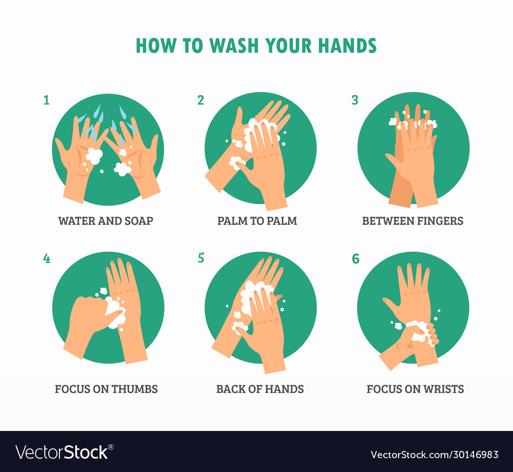 How to wash hands set Royalty Free Vector Image