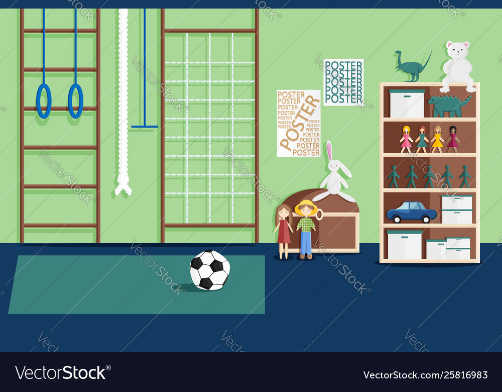 Interior children game room vector image Interior children game room