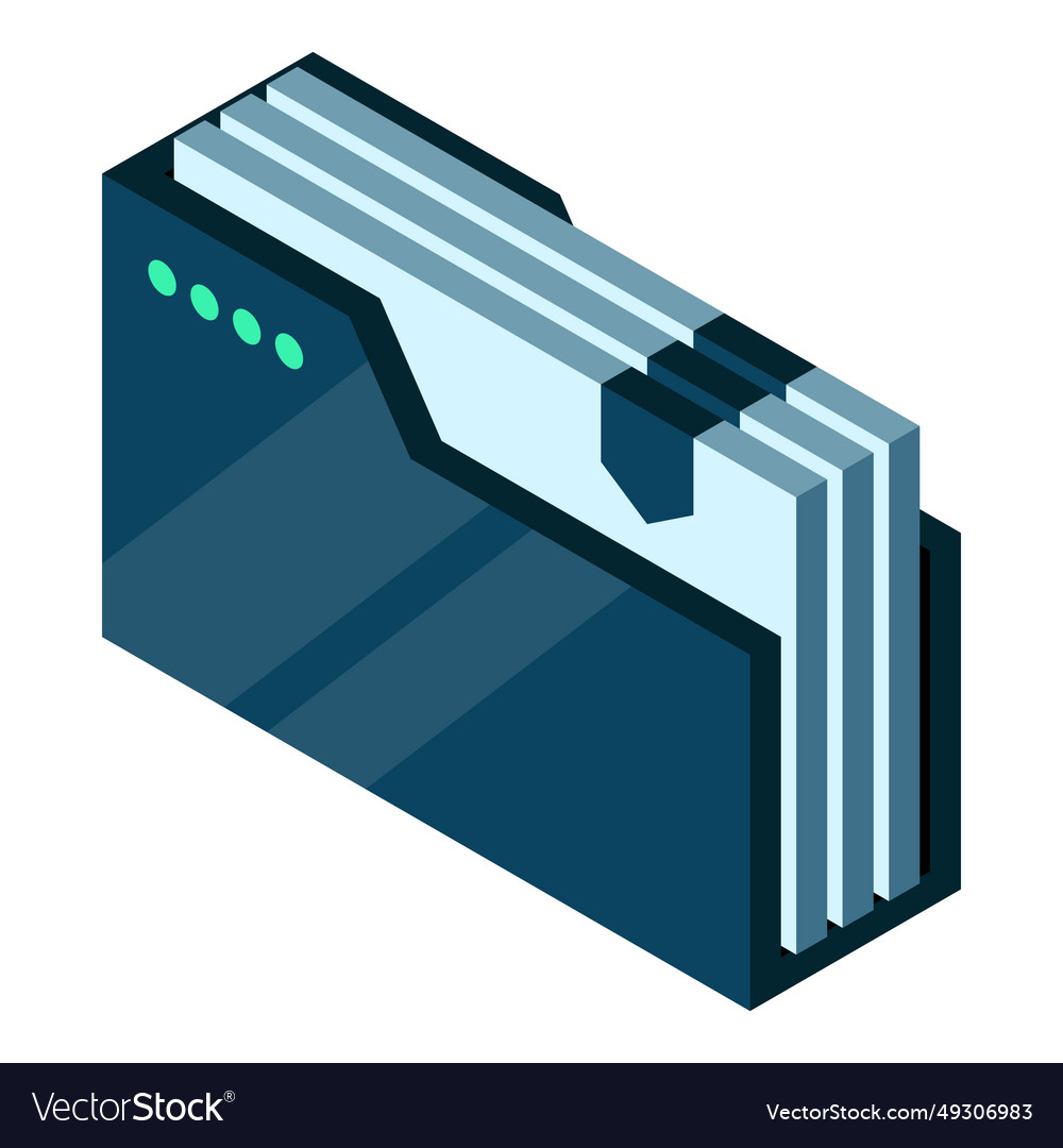Isometric folder with documents document