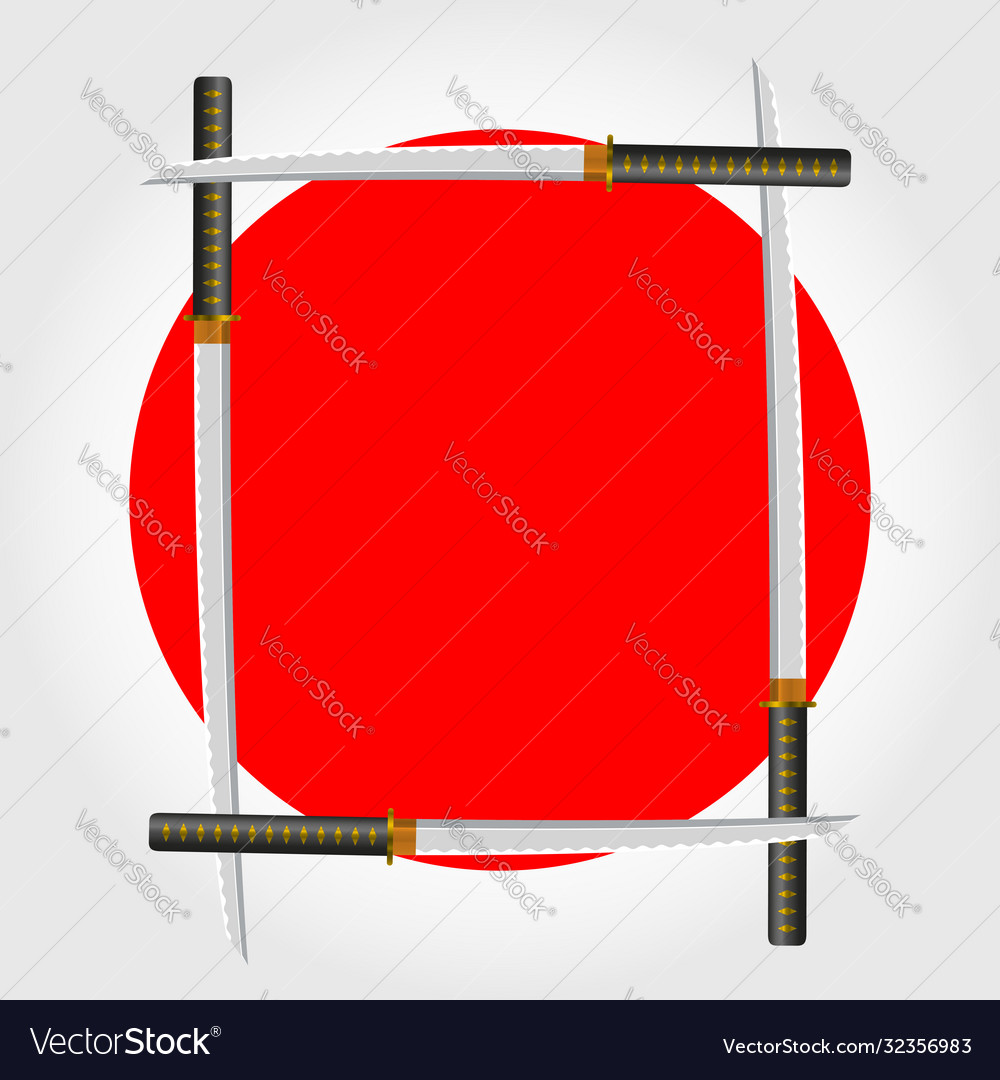 Japanese sword frame Royalty Free Vector Image