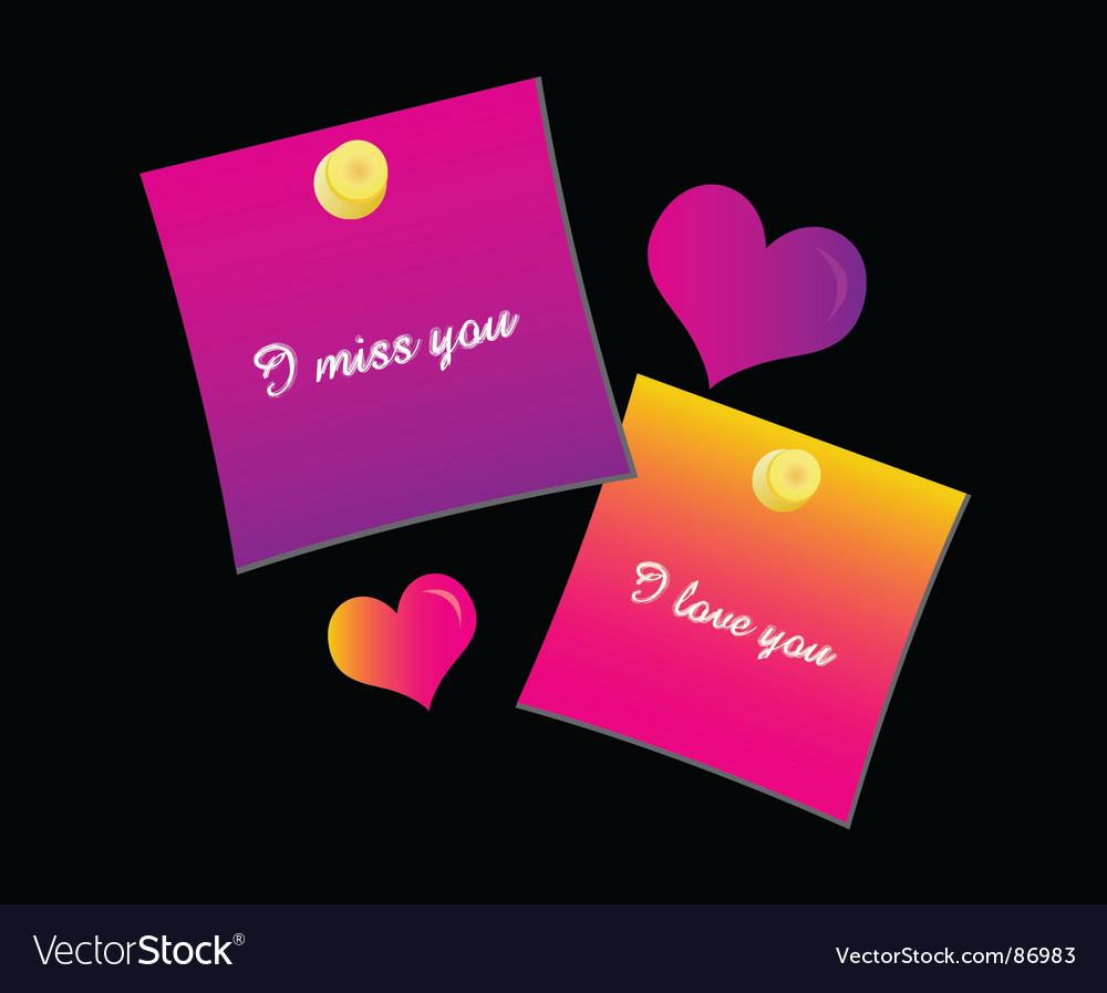 Lovely postits Royalty Free Vector Image VectorStock