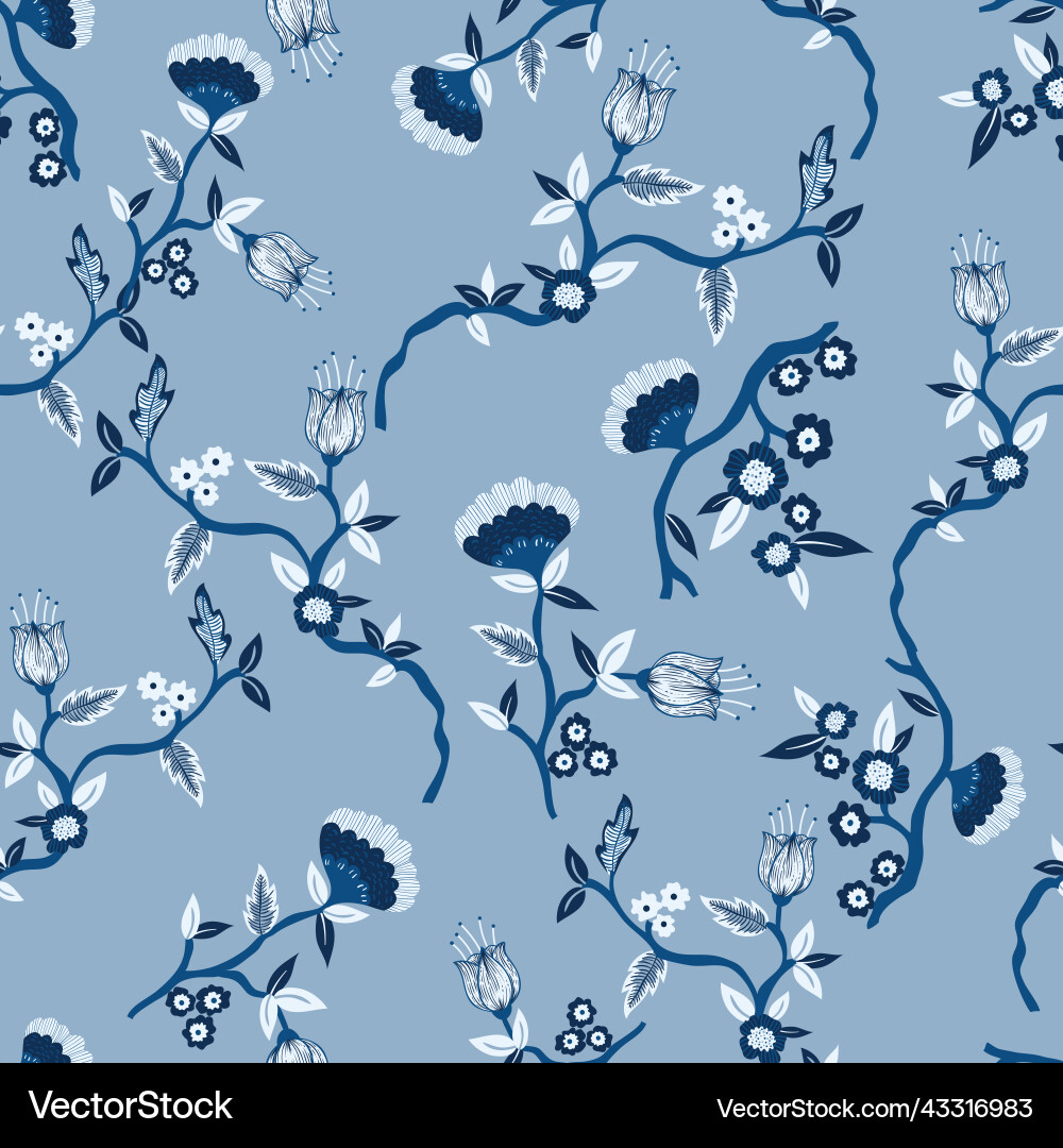 Monochrome branches seamless pattern Royalty Free Vector