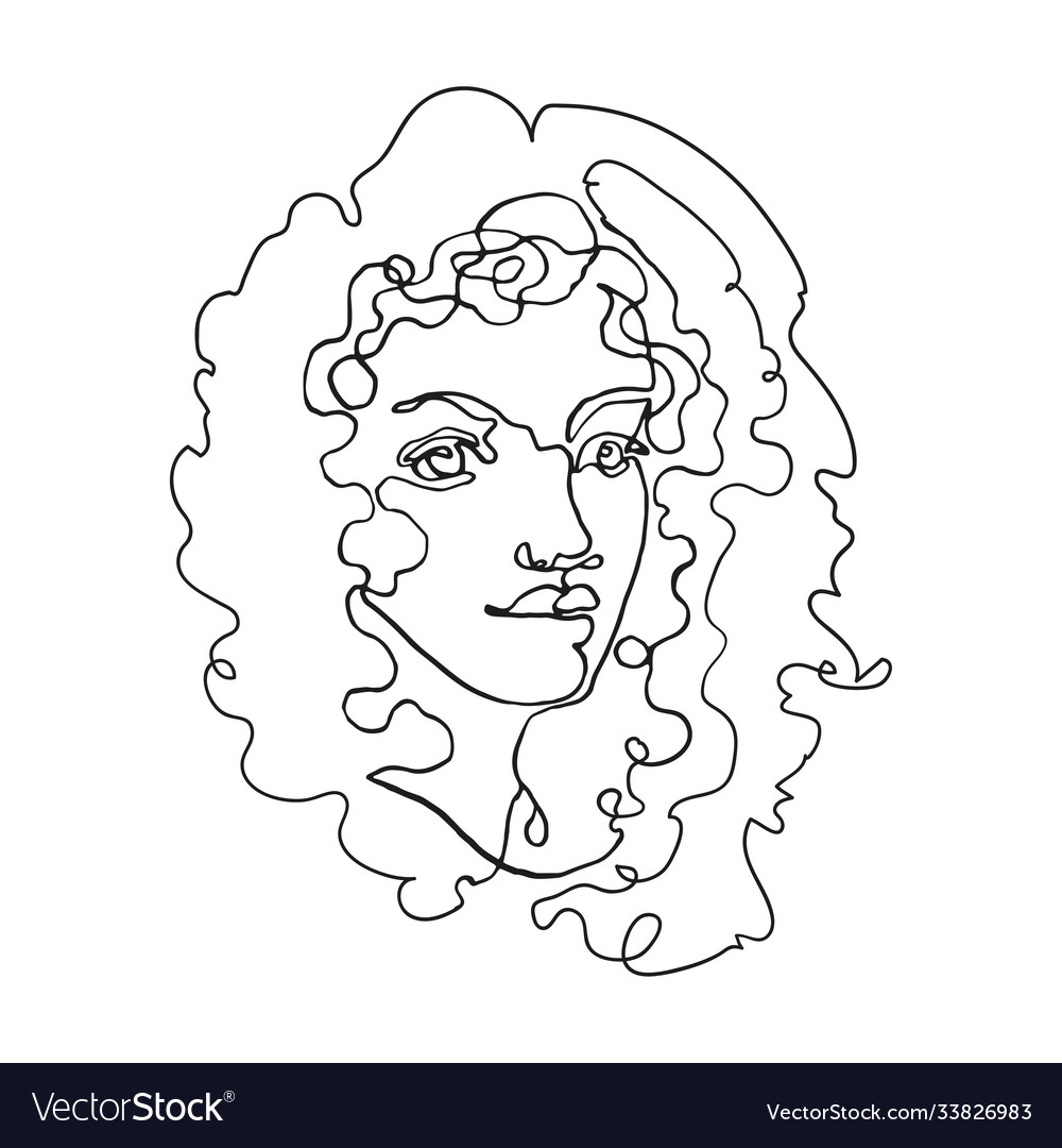 Outline portpait woman Royalty Free Vector Image