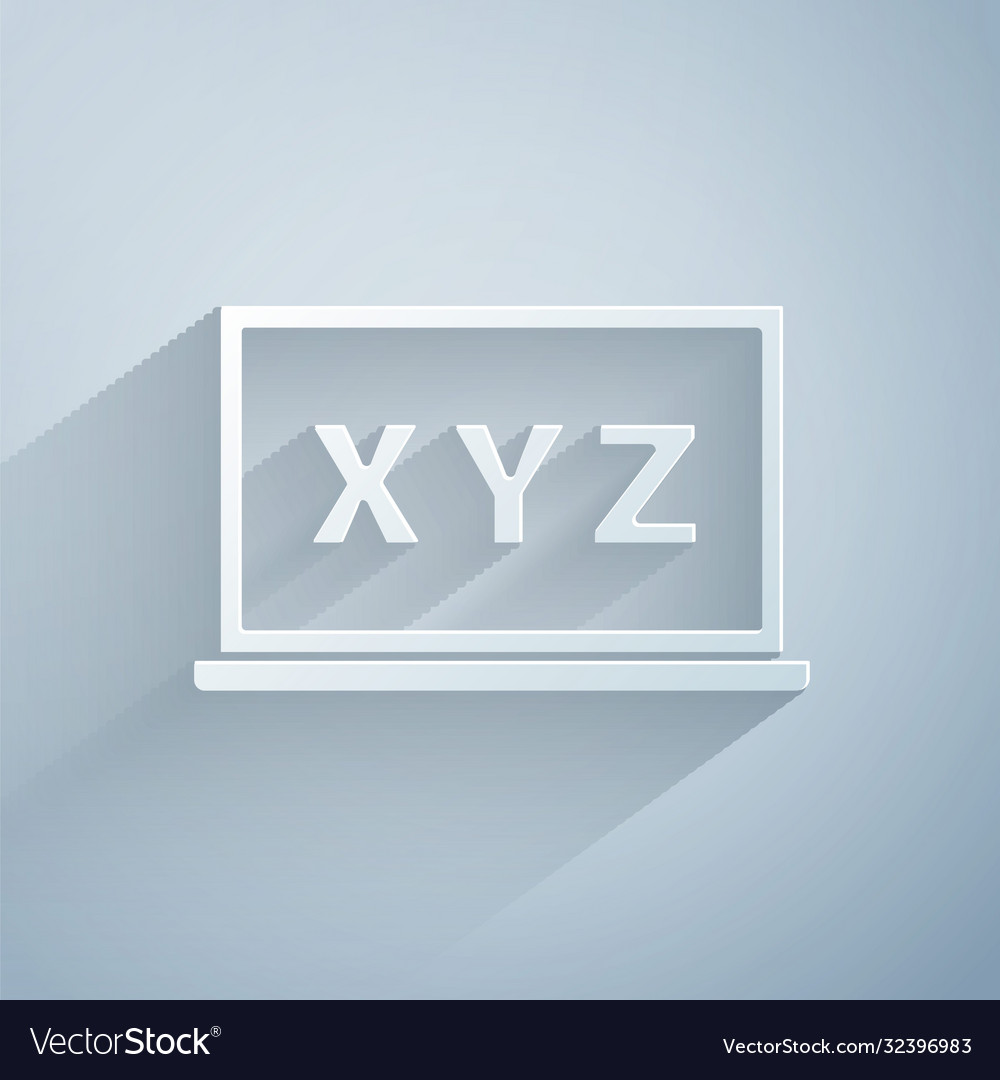 Paper cut xyz coordinate system on chalkboard icon vector image Paper cut xyz coordinate system on chalkboard icon