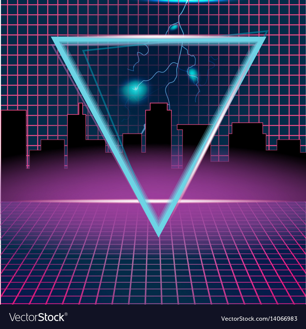 Retro Neon Triangle Background