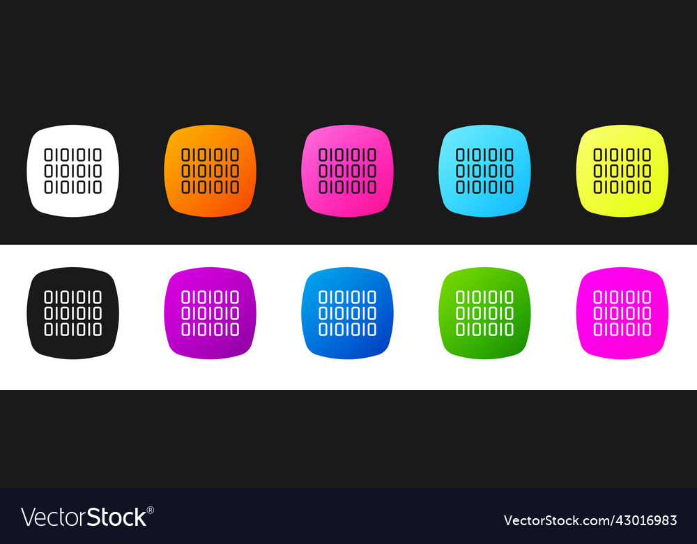 Binärcode-Symbol auf schwarz und weiß isoliert vector image Binärcode-Symbol auf schwarz und weiß isoliert