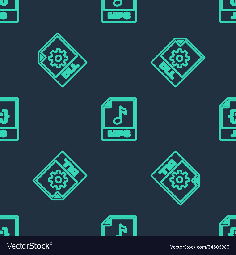Set line mp3 file document dll and js on seamless vector image Set line mp3 file document dll and js on seamless