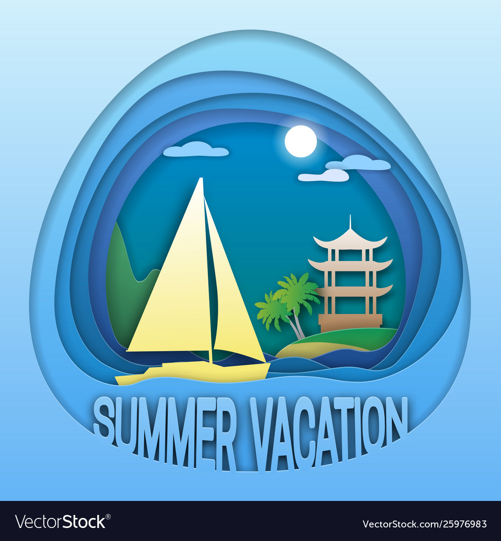 Sommer Urlaub Logo Vorlage Segelyacht vector image Sommer Urlaub Logo Vorlage Segelyacht