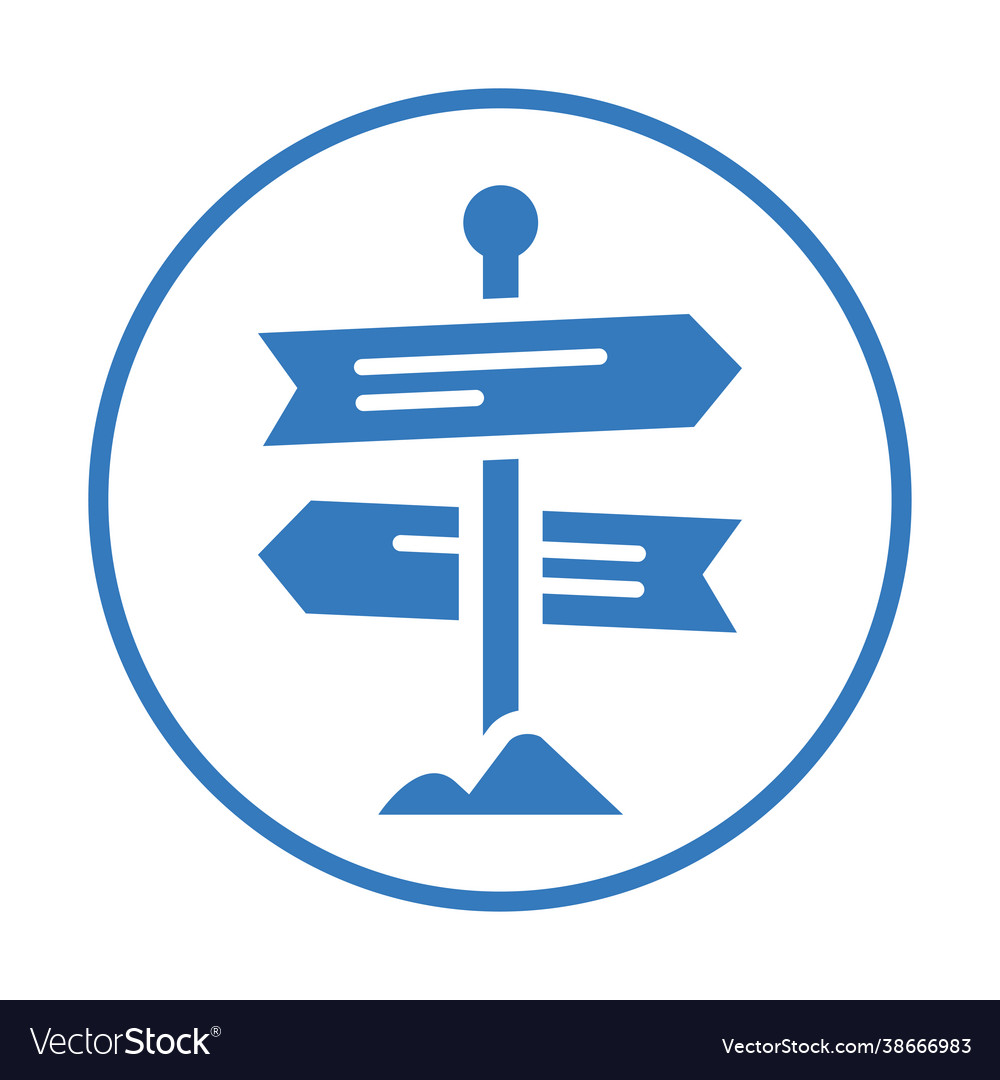 Traffic direction icon blue color design